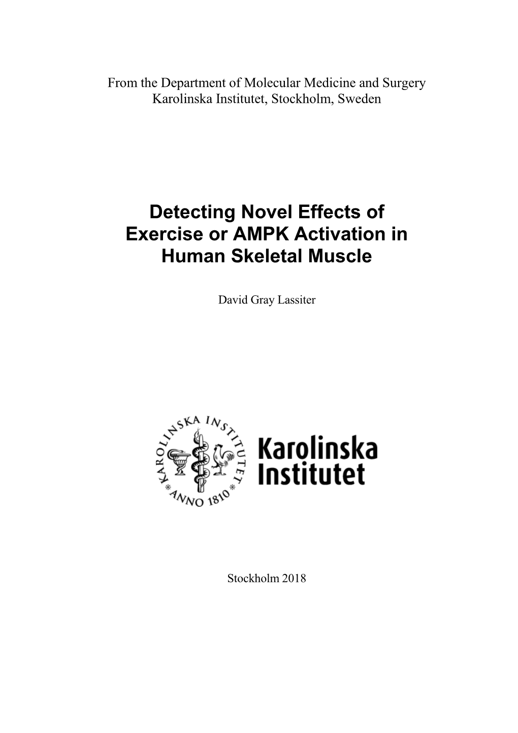 Detecting Novel Effects of Exercise Or AMPK Activation in Human Skeletal Muscle