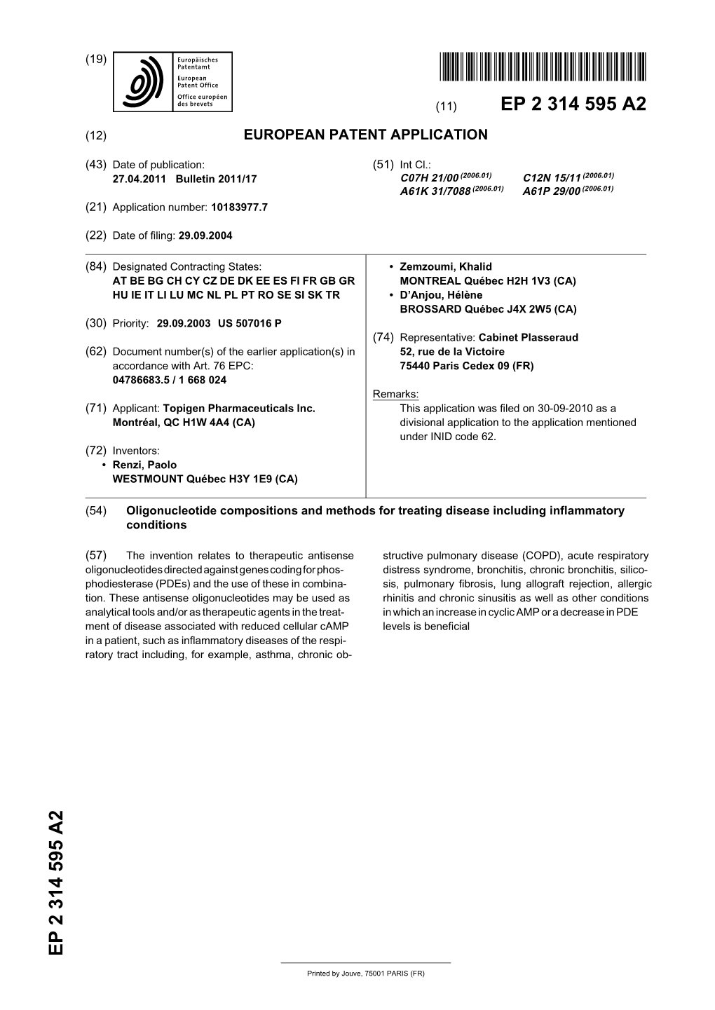 Oligonucleotide Compositions and Methods for Treating Disease Including Inflammatory Conditions