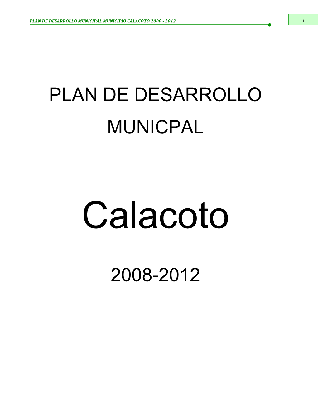 Plan De Desarrollo Municpal 2008-2012