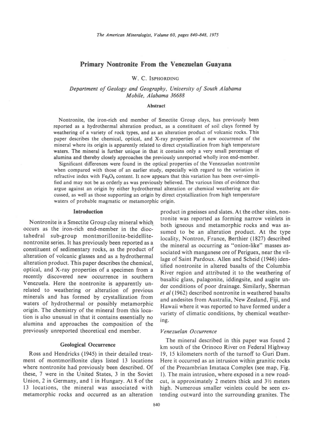 Nontronite Is a Smectire Group Clay Mineral Which. Ff,T'lffi'"Fff"#:J""