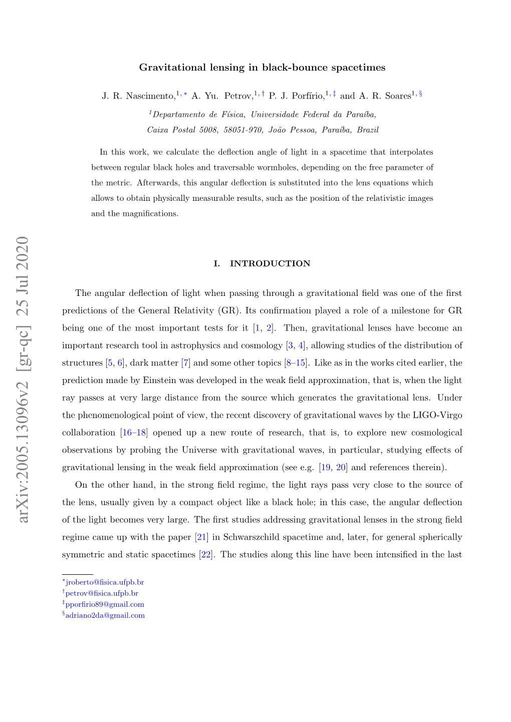 Gravitational Lensing in a Black-Bounce Traversable Wormhole