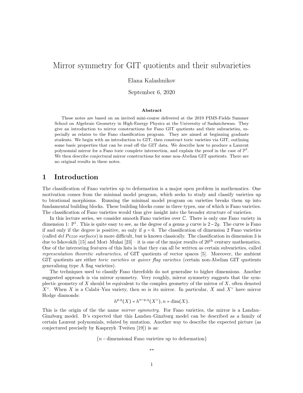 Mirror Symmetry for GIT Quotients and Their Subvarieties