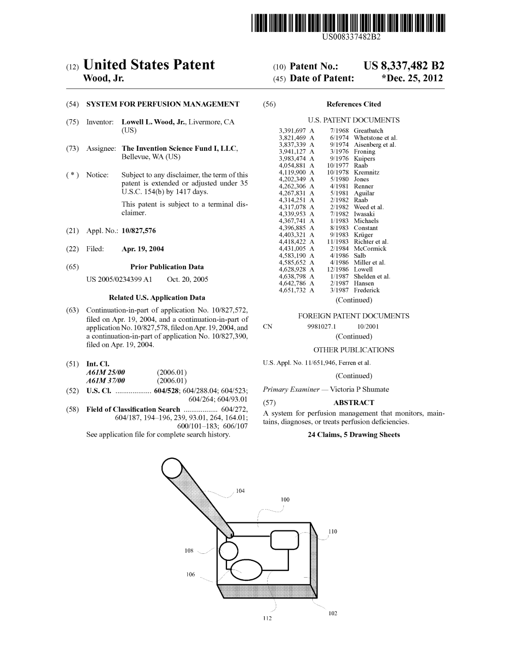 (12) United States Patent (10) Patent No.: US 8,337,482 B2 Wood, Jr