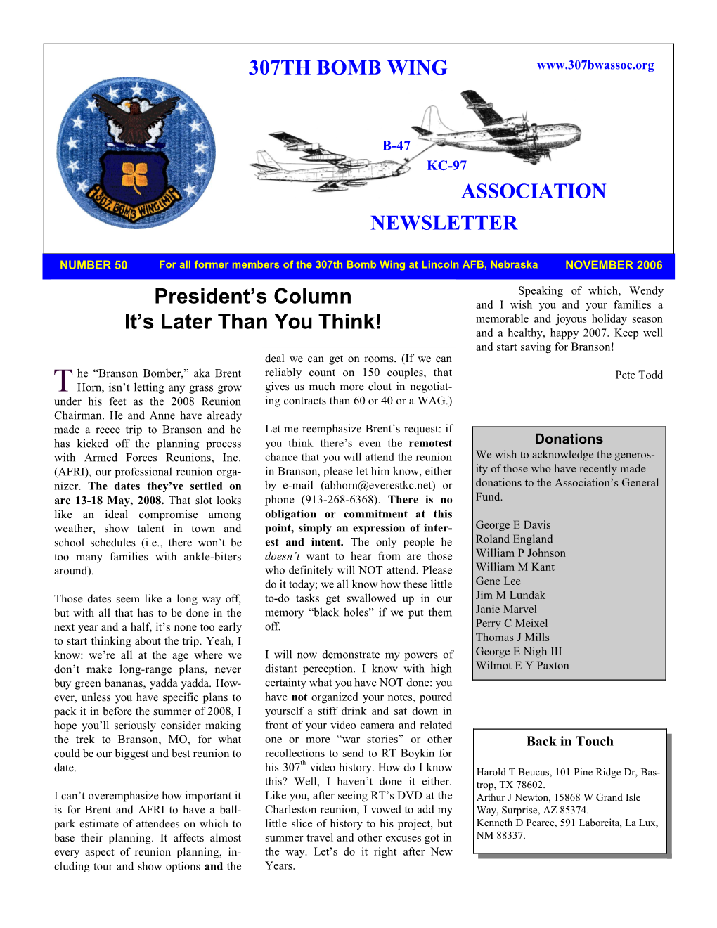307Th Bomb Wing Newsletter Association
