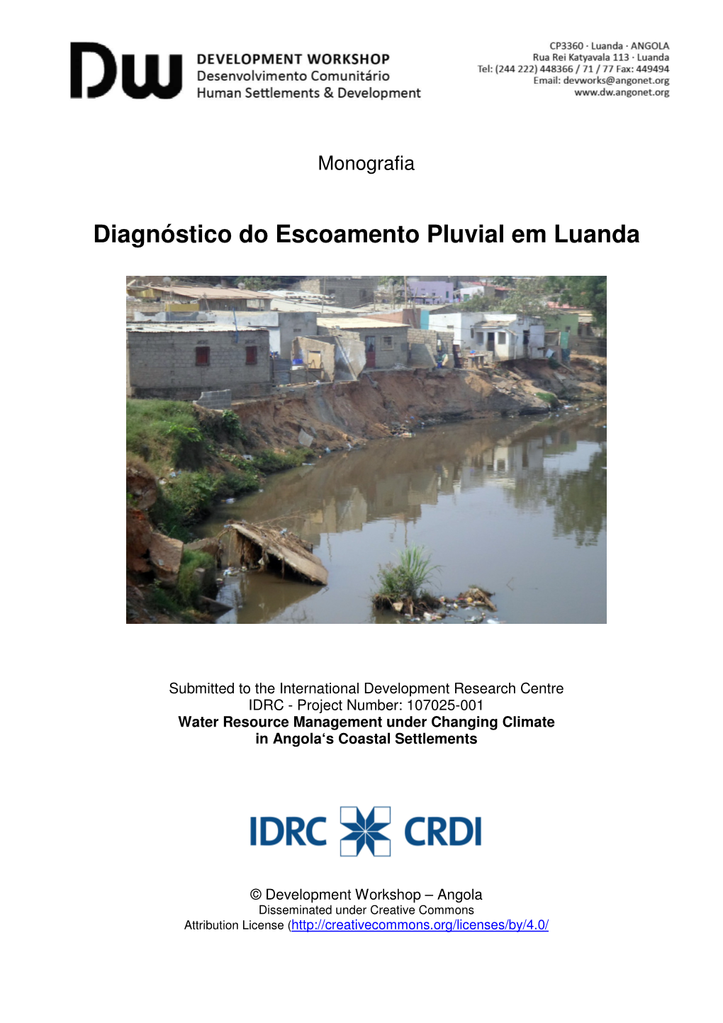 Diagnóstico Do Escoamento Pluvial Em Luanda