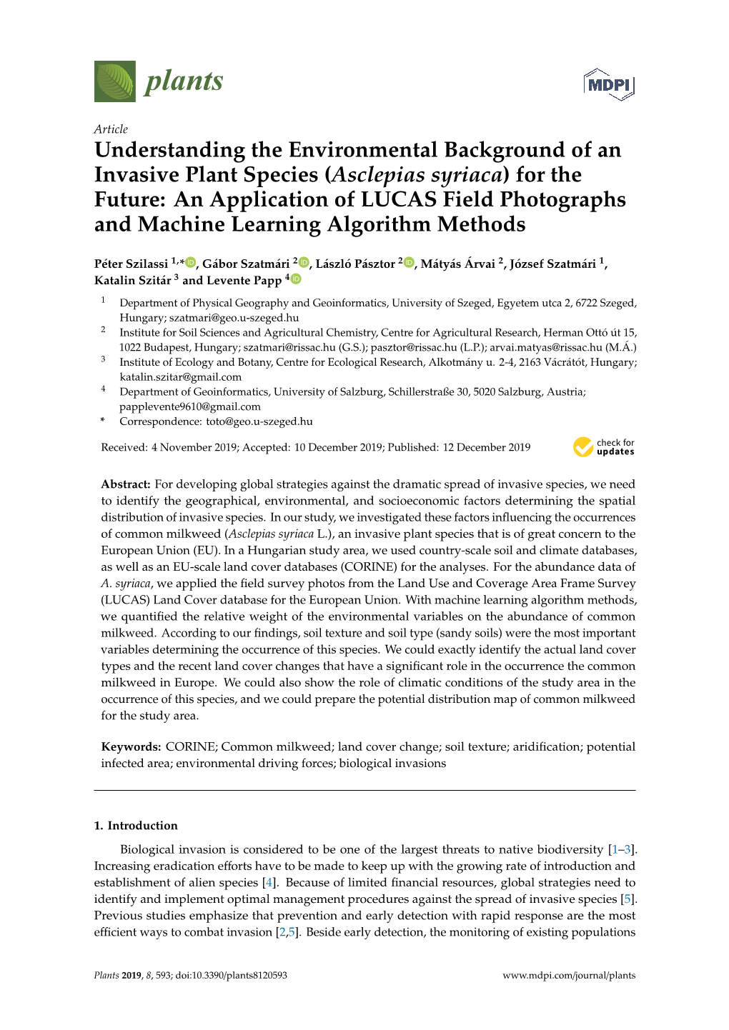 Understanding the Environmental Background of an Invasive Plant