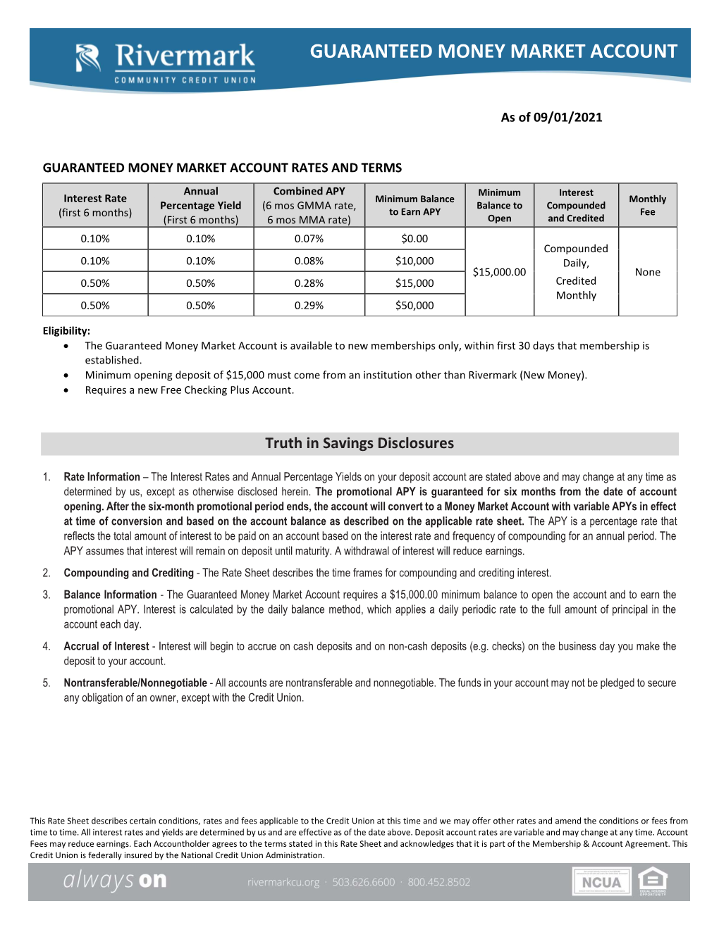 Guaranteed Money Market Account