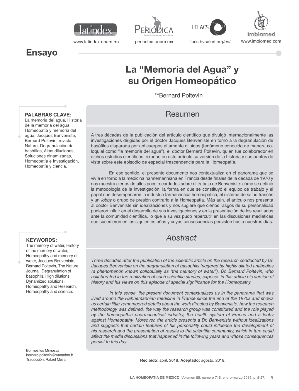 La “Memoria Del Agua” Y Su Origen Homeopático