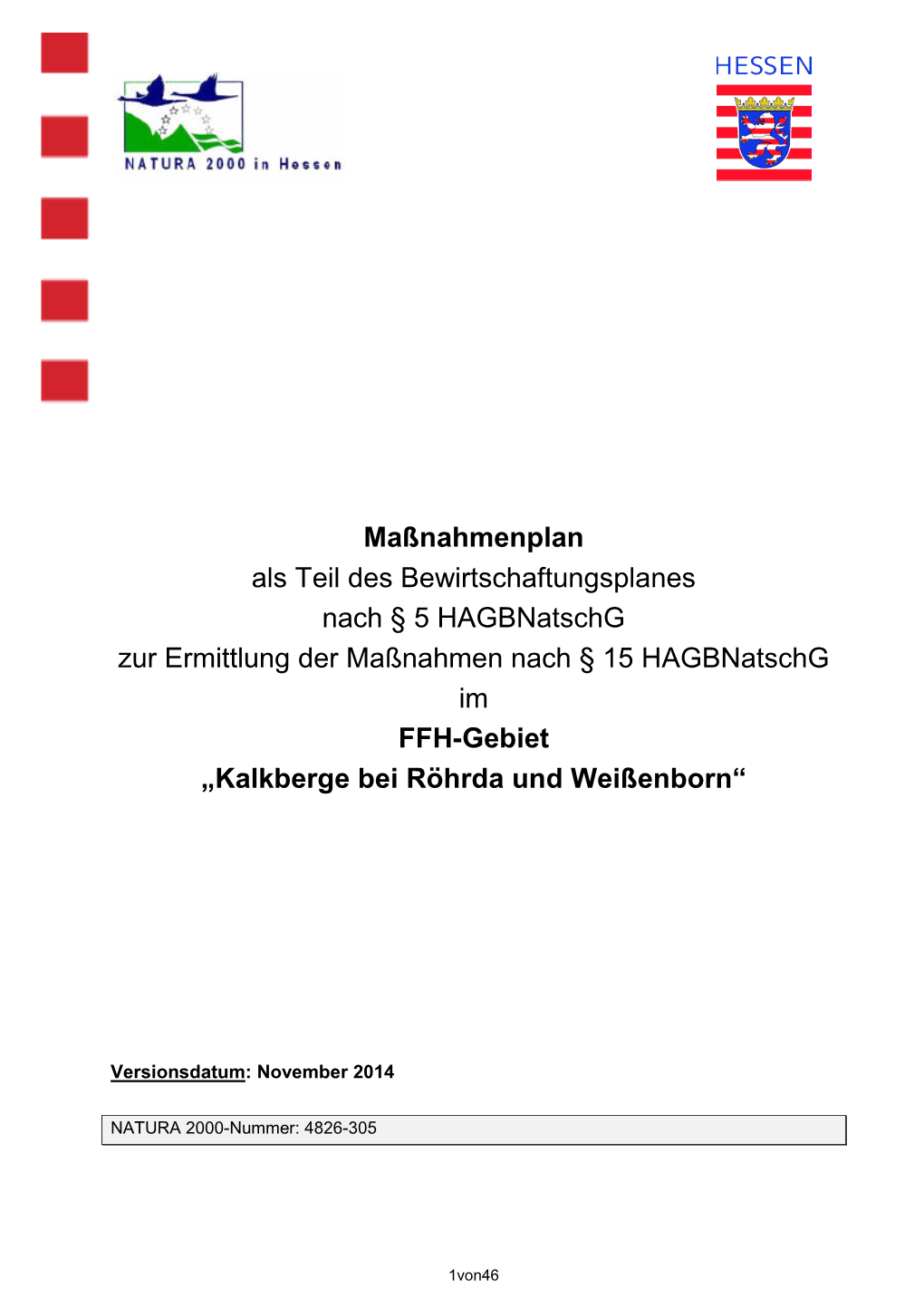 FFH-Gebiet „Kalkberge Bei Röhrda Und Weißenborn“