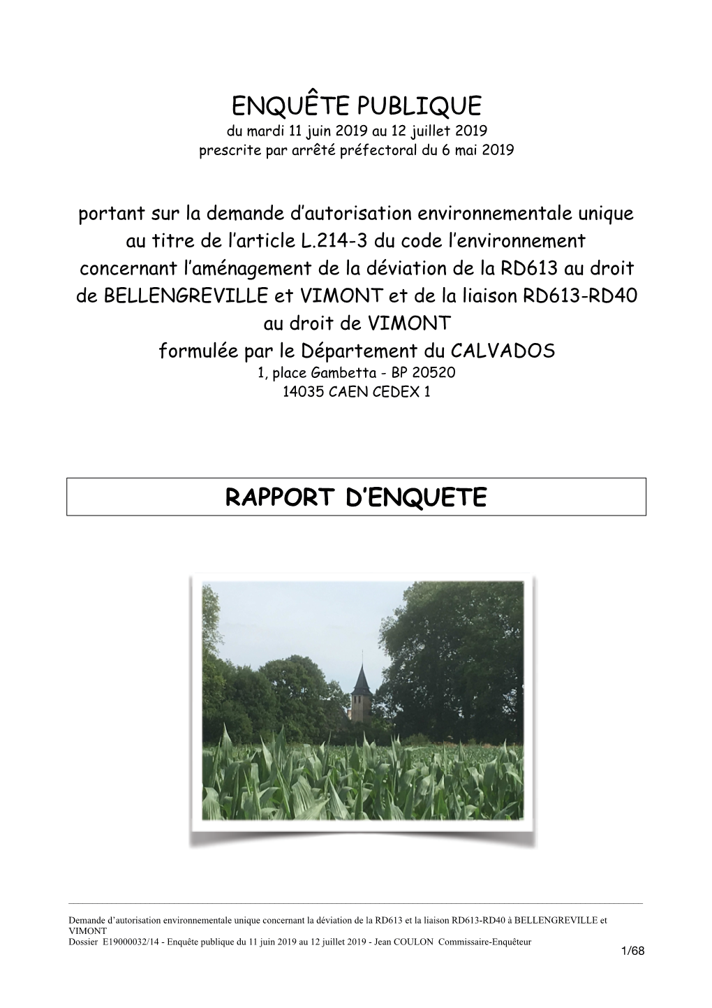 Rapport Deviation BELLENGREVILLE