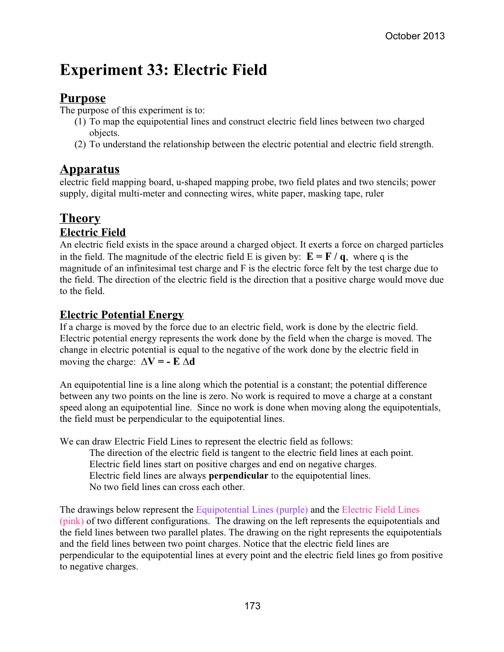 Experiment 33: Electric Field