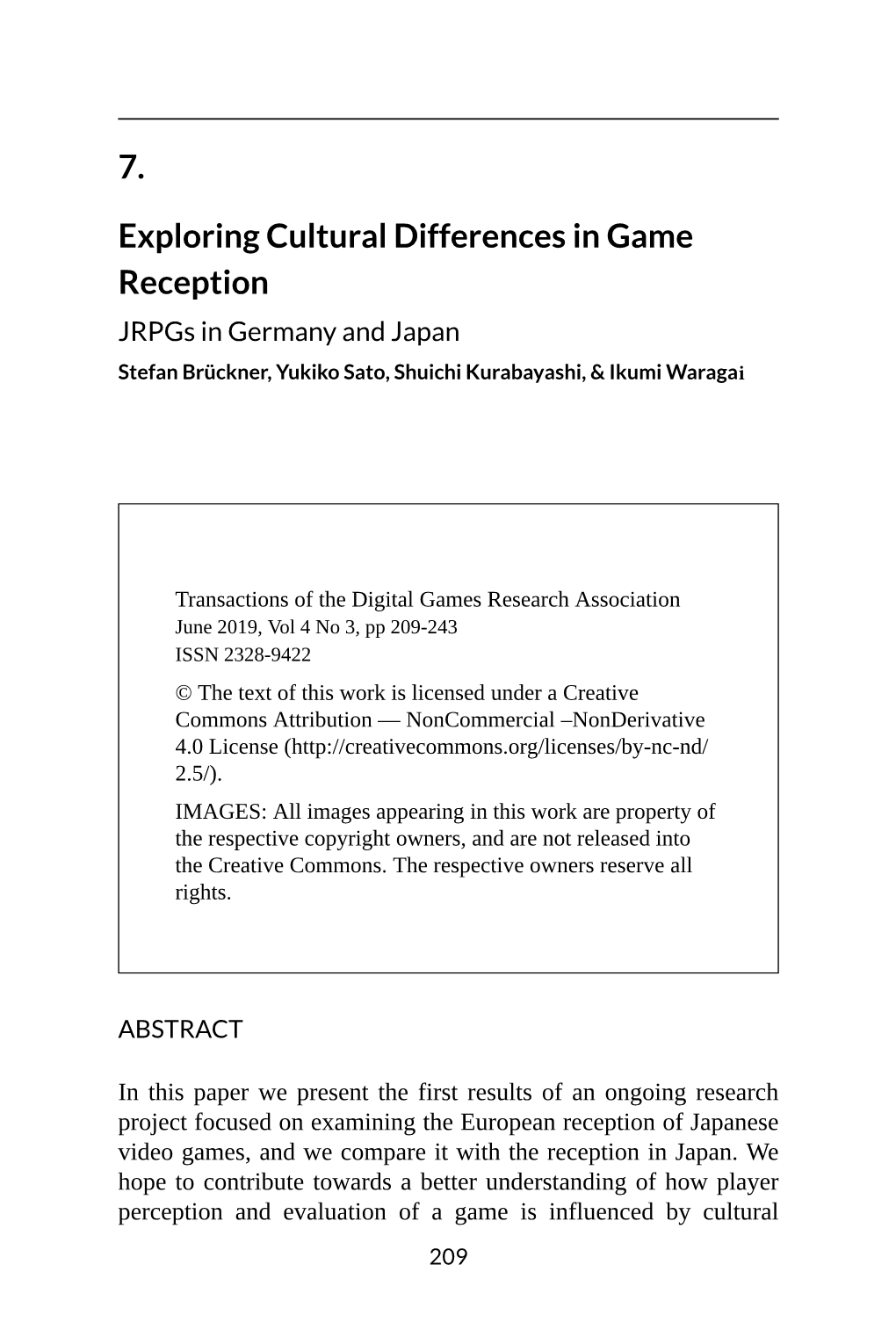 7. Exploring Cultural Differences in Game Reception