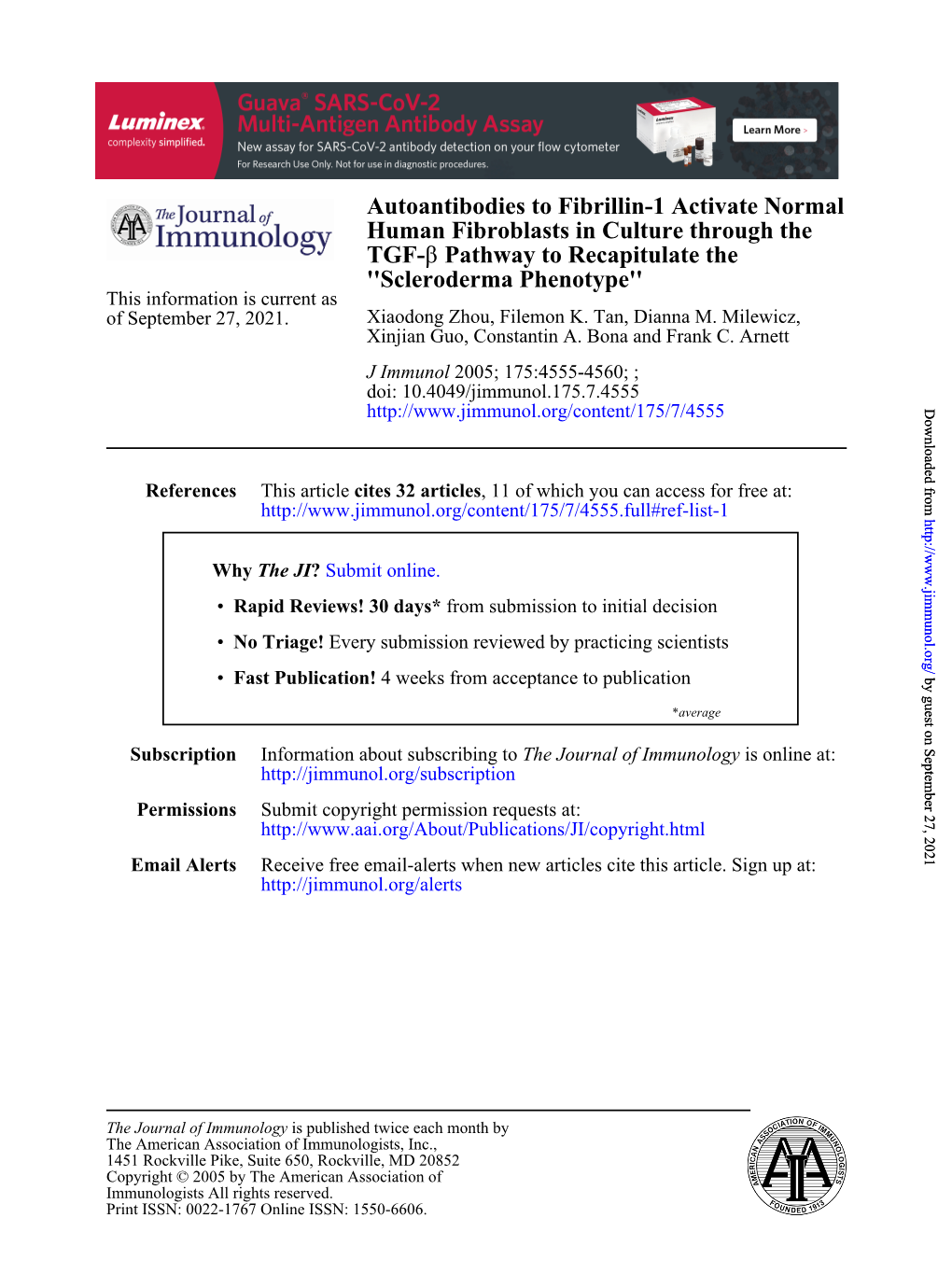 Scleroderma Phenotype'' This Information Is Current As of September 27, 2021