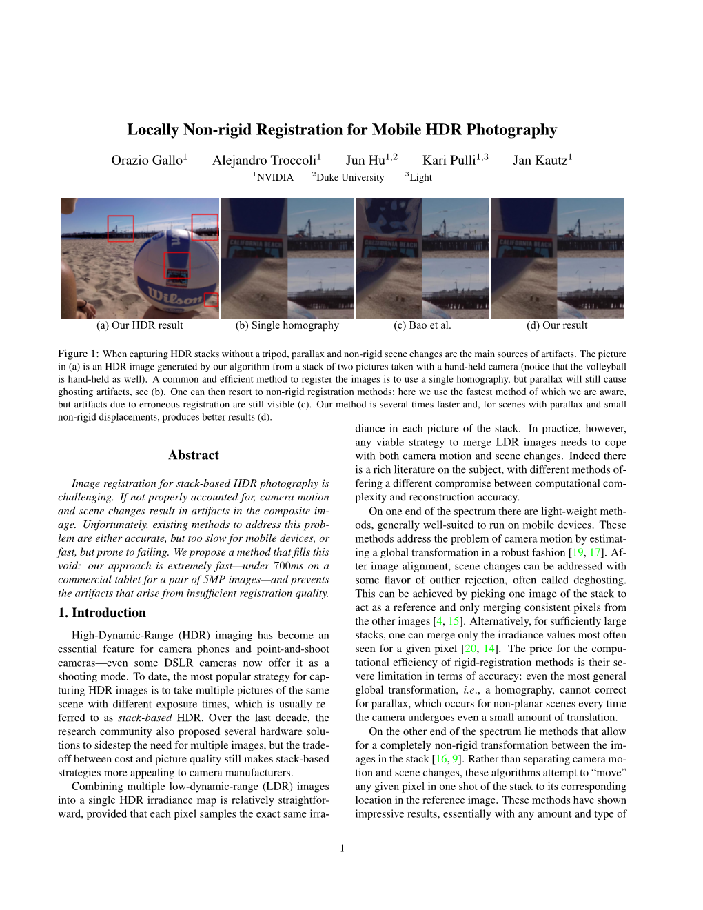 Locally Non-Rigid Registration for Mobile HDR Photography