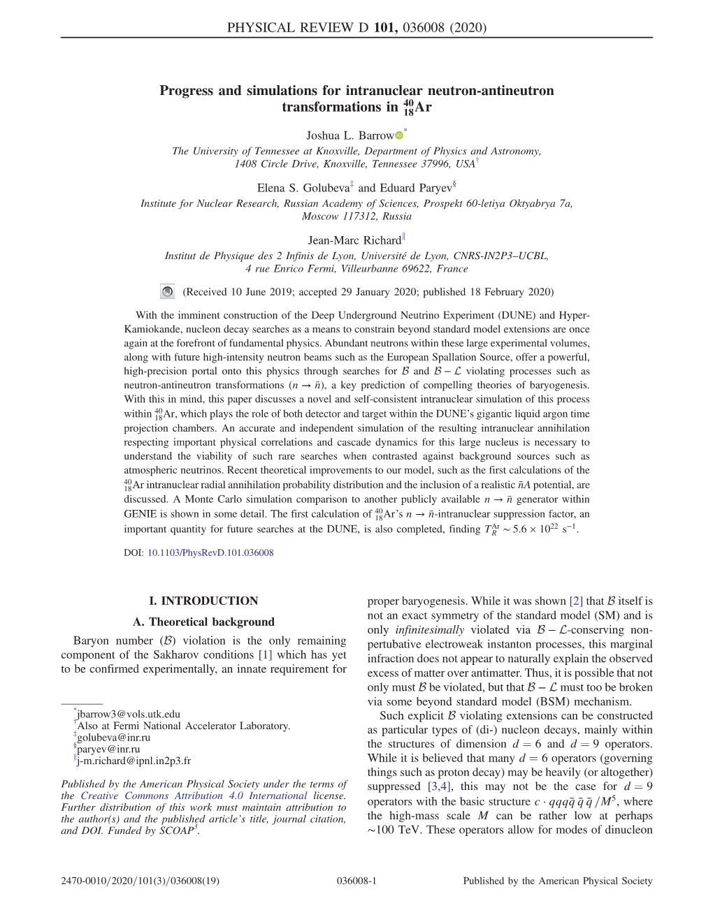 Progress and Simulations for Intranuclear Neutron-Antineutron 40Ar Transformations in 18 Joshua L