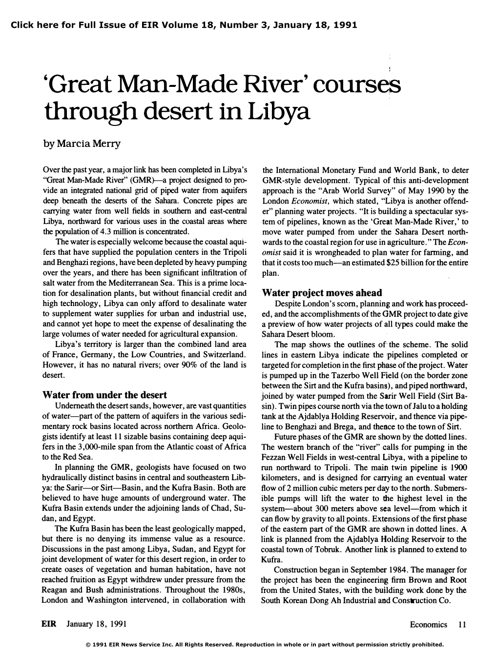 'Great Man-Made River' Courses Through Desert in Libya