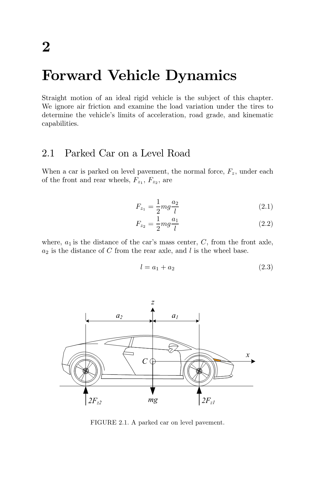 2 Forward Vehicle Dynamics