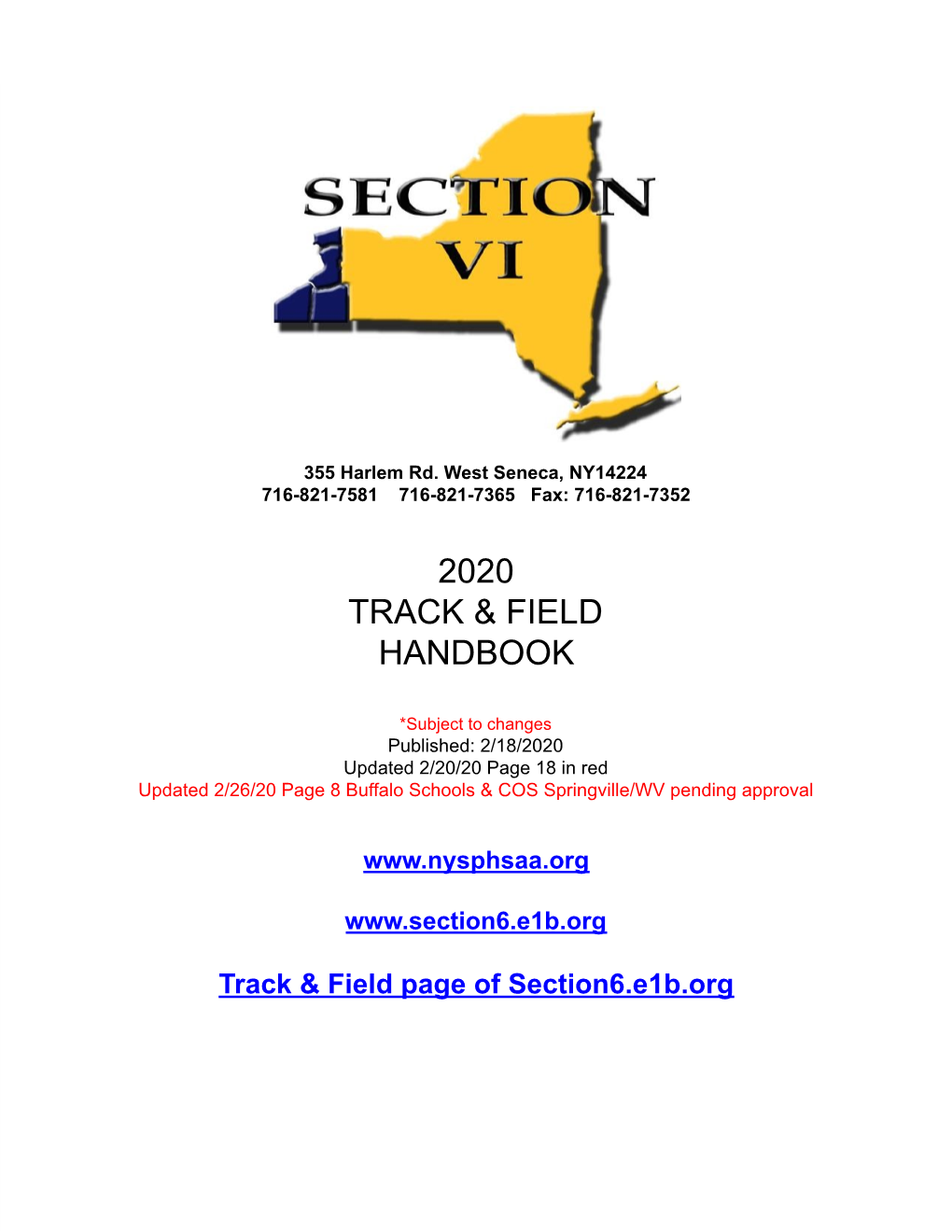 2020 Track & Field Handbook