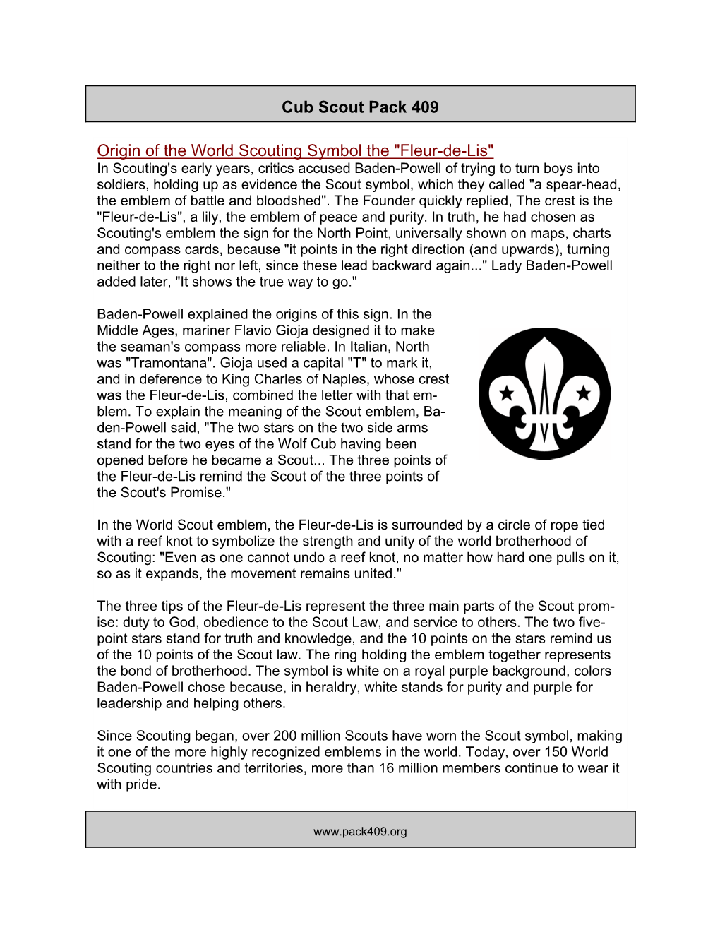 History of the Fleur-De-Lis.Pub