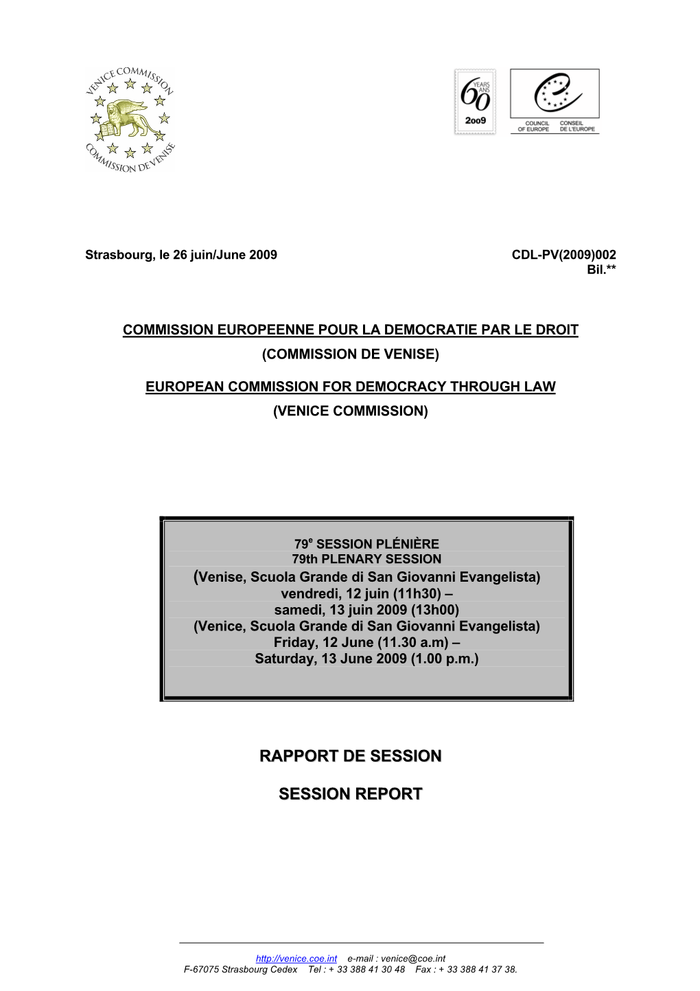 Rapport De Session Session Report