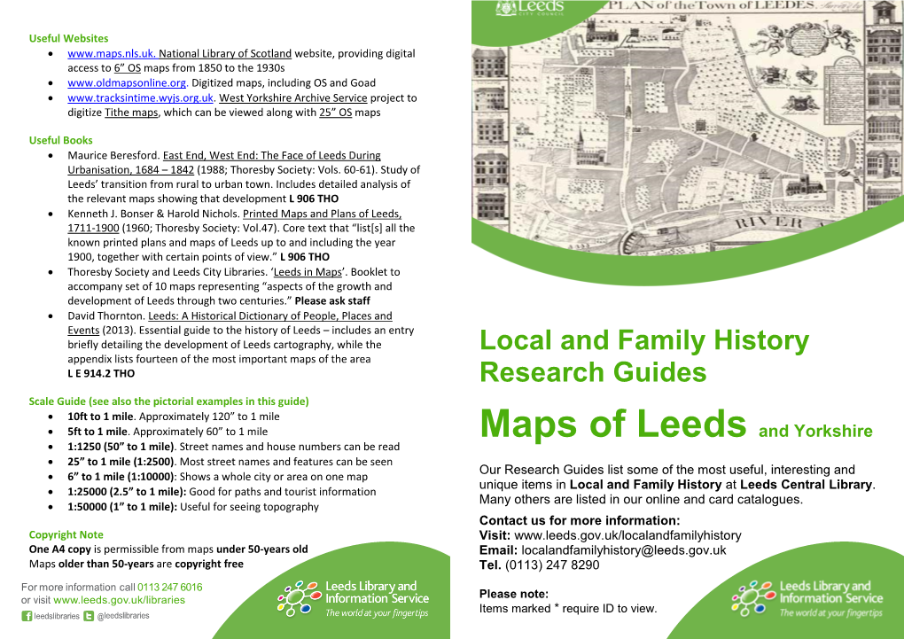 Maps of Leeds and Yorkshire  1:1250 (50” to 1 Mile)