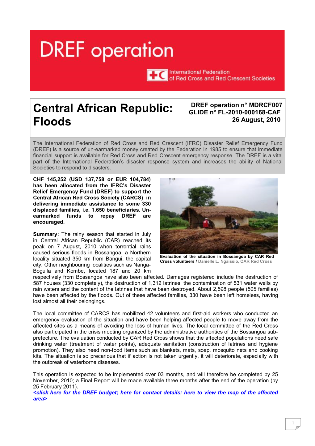 Central African Republic: Floods