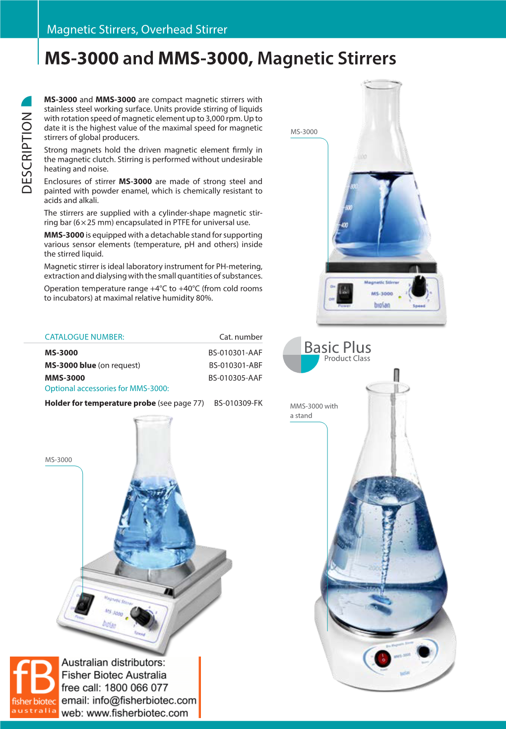 MS-3000 and MMS-3000, Magnetic Stirrers