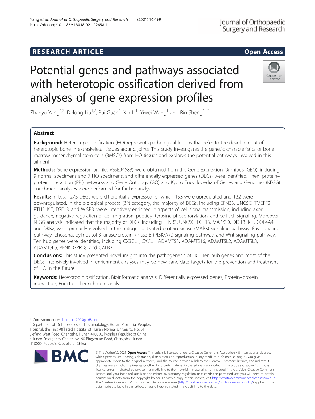 Potential Genes and Pathways Associated with Heterotopic