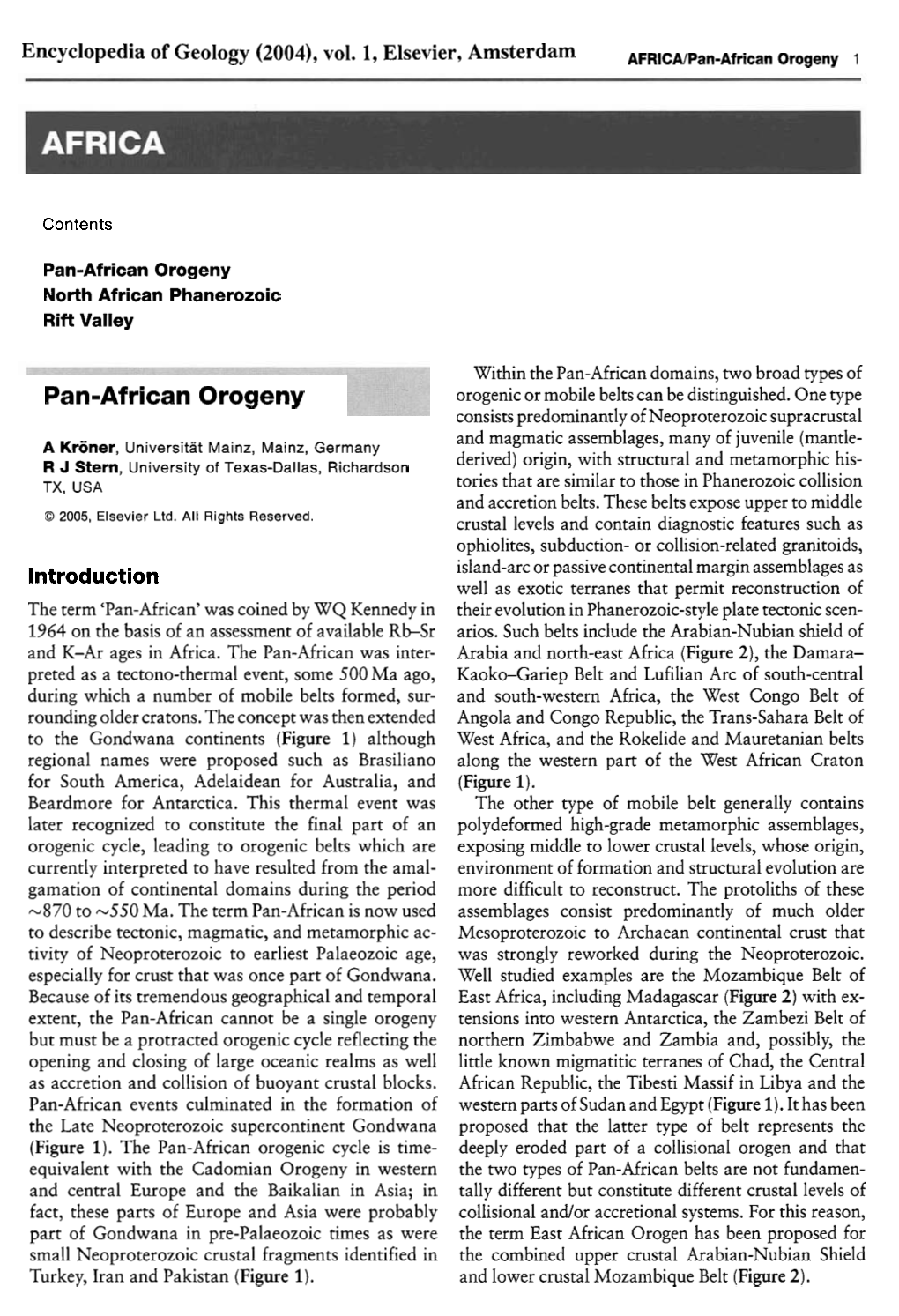 Pan-African Orogeny 1