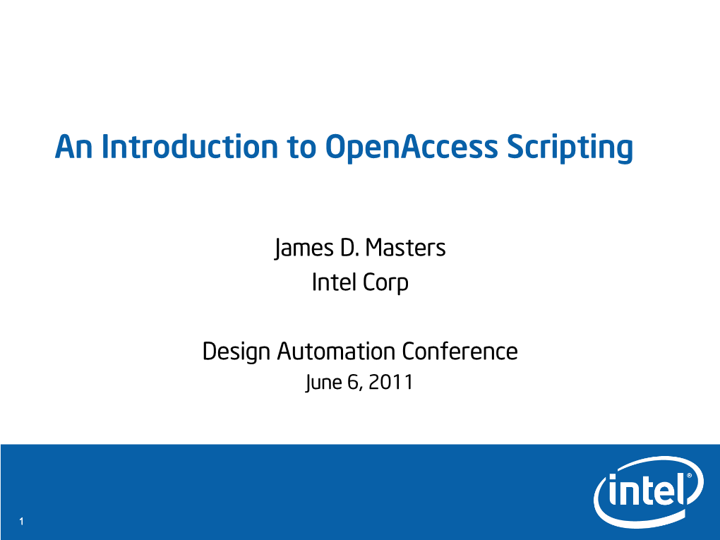 An Introduction to Openaccess Scripting