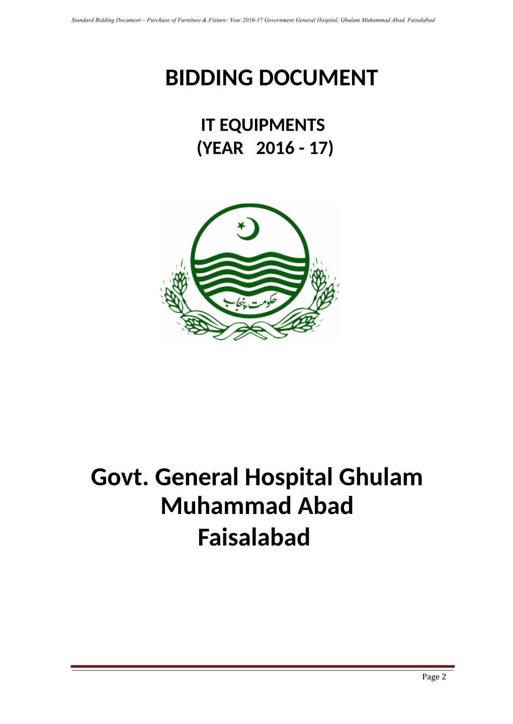 Govt. General Hospital Ghulam Muhammad Abad Faisalabad