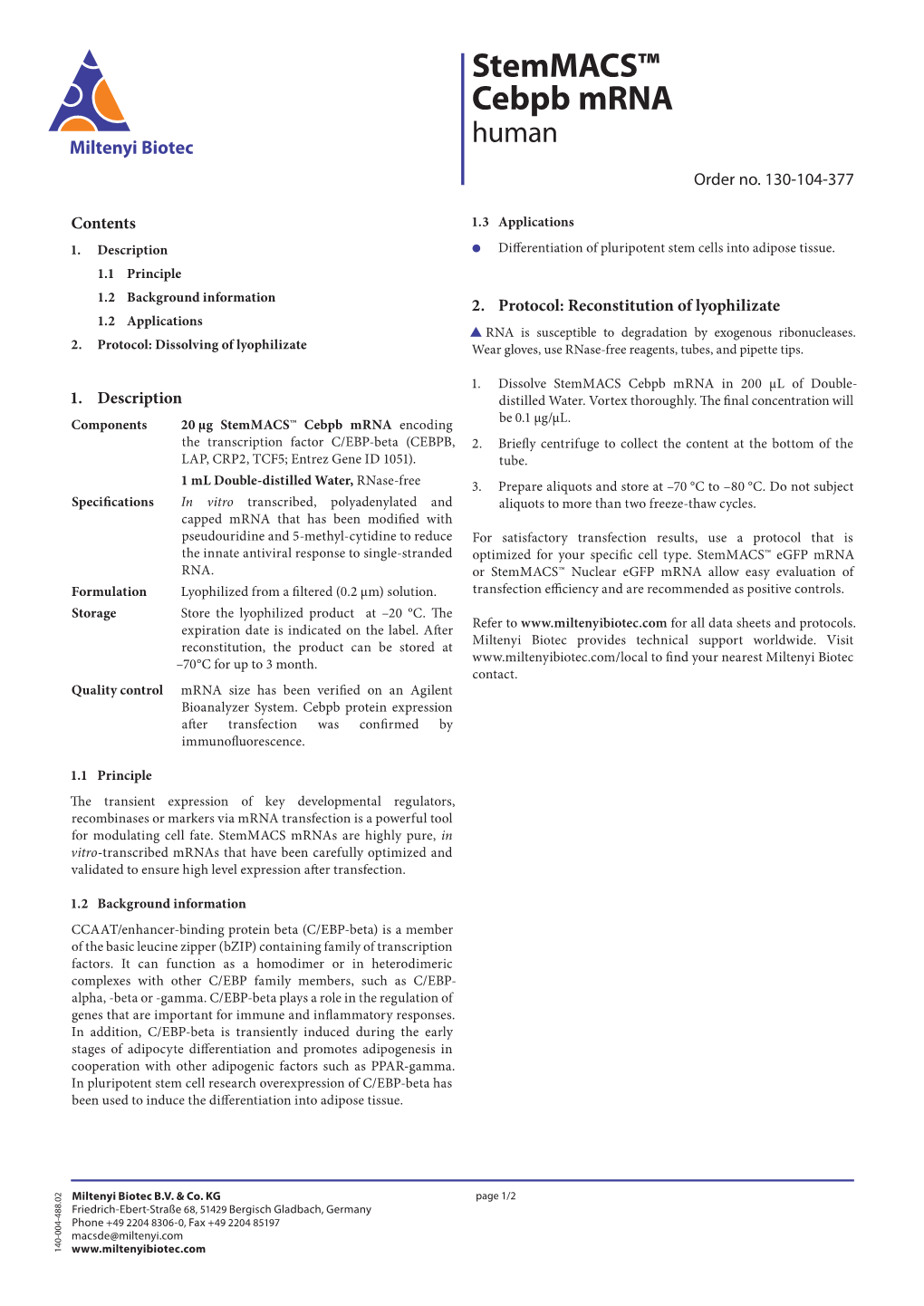 Stemmacs™ Cebpb Mrna