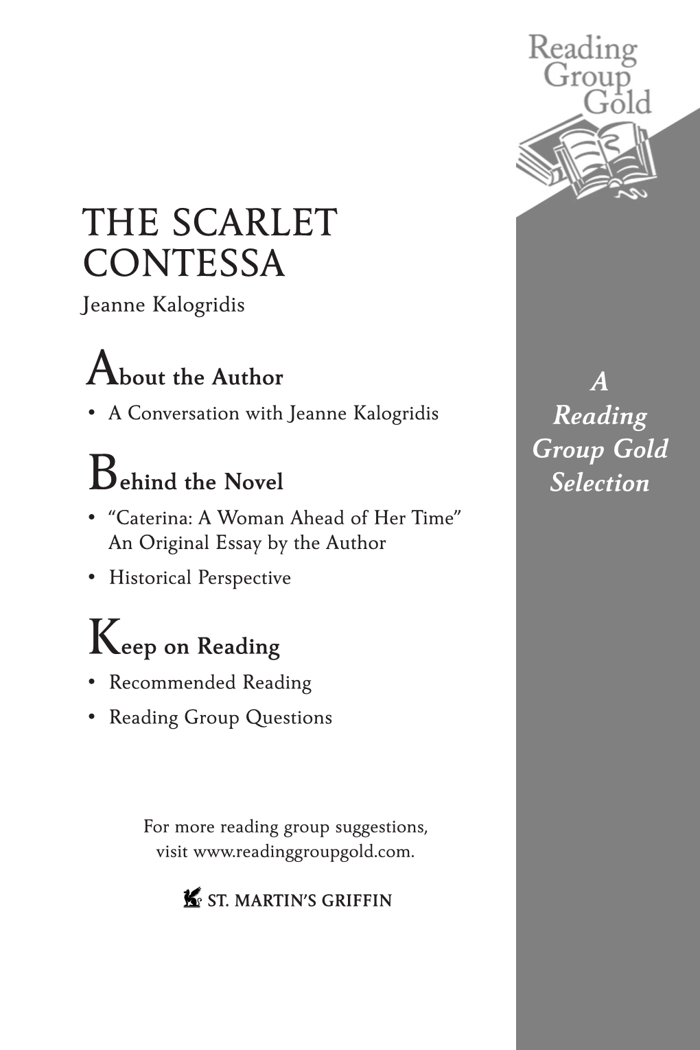 THE SCARLET CONTESSA Jeanne Kalogridis