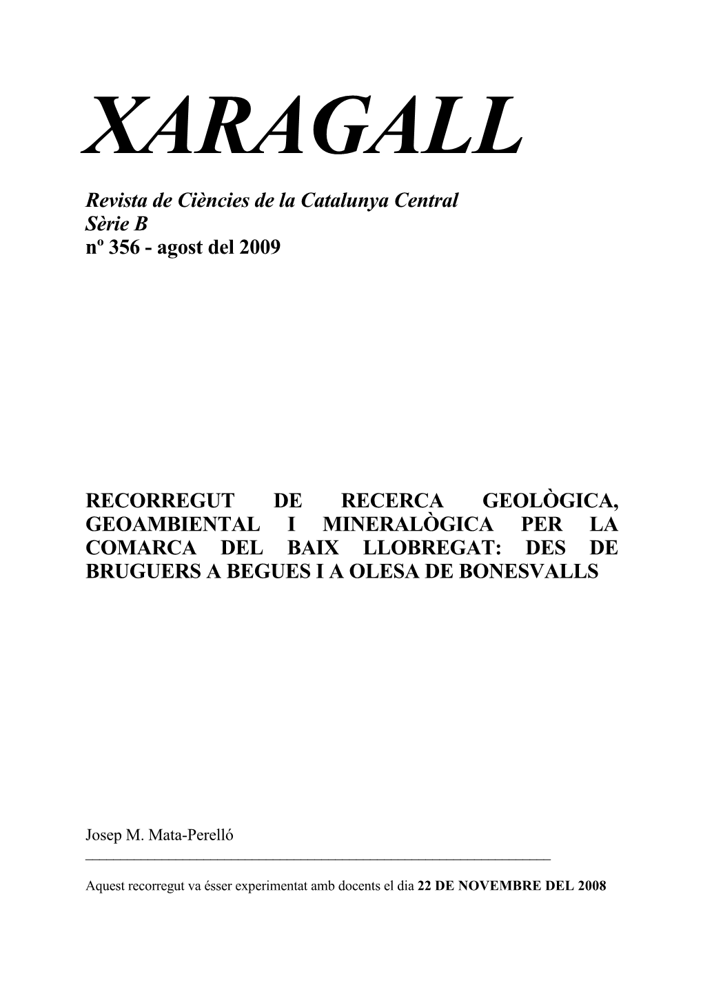 Recorregut De Recerca Geològica I