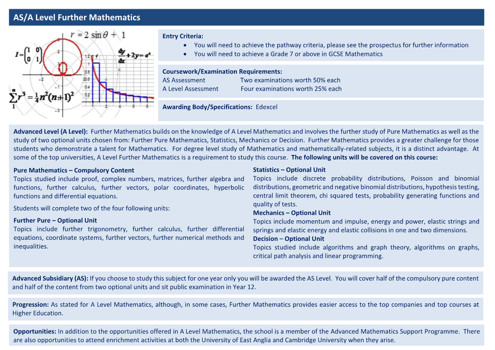 AS/A Level Further Mathematics