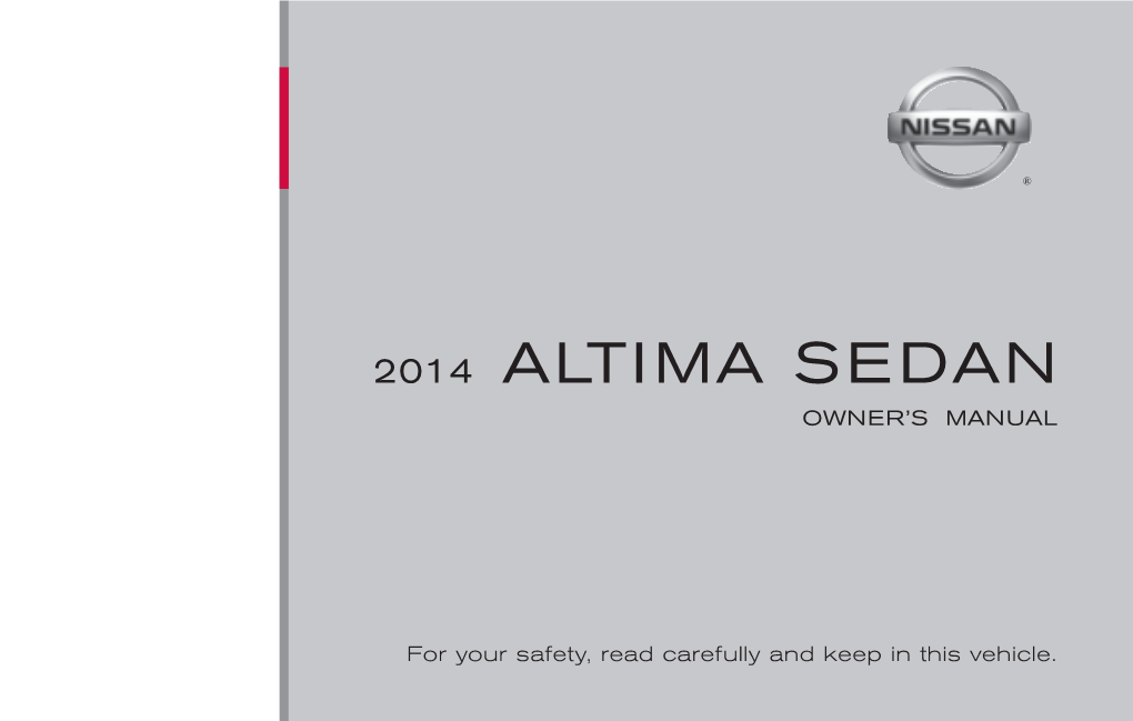 2014 Nissan Altima Sedan | Owner's Manual