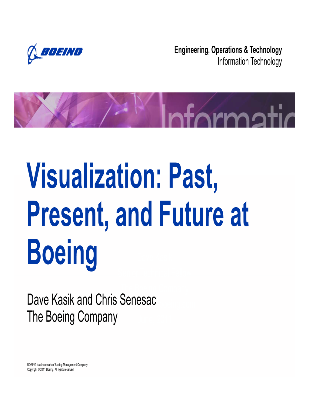 Visualization at Boeing: Past, Present, Future