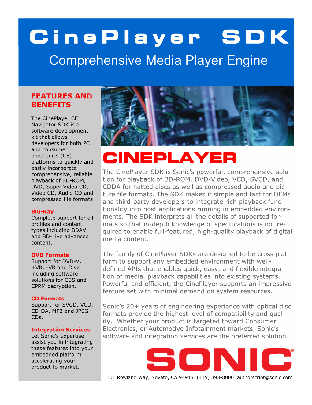 Cineplayer Datasheet