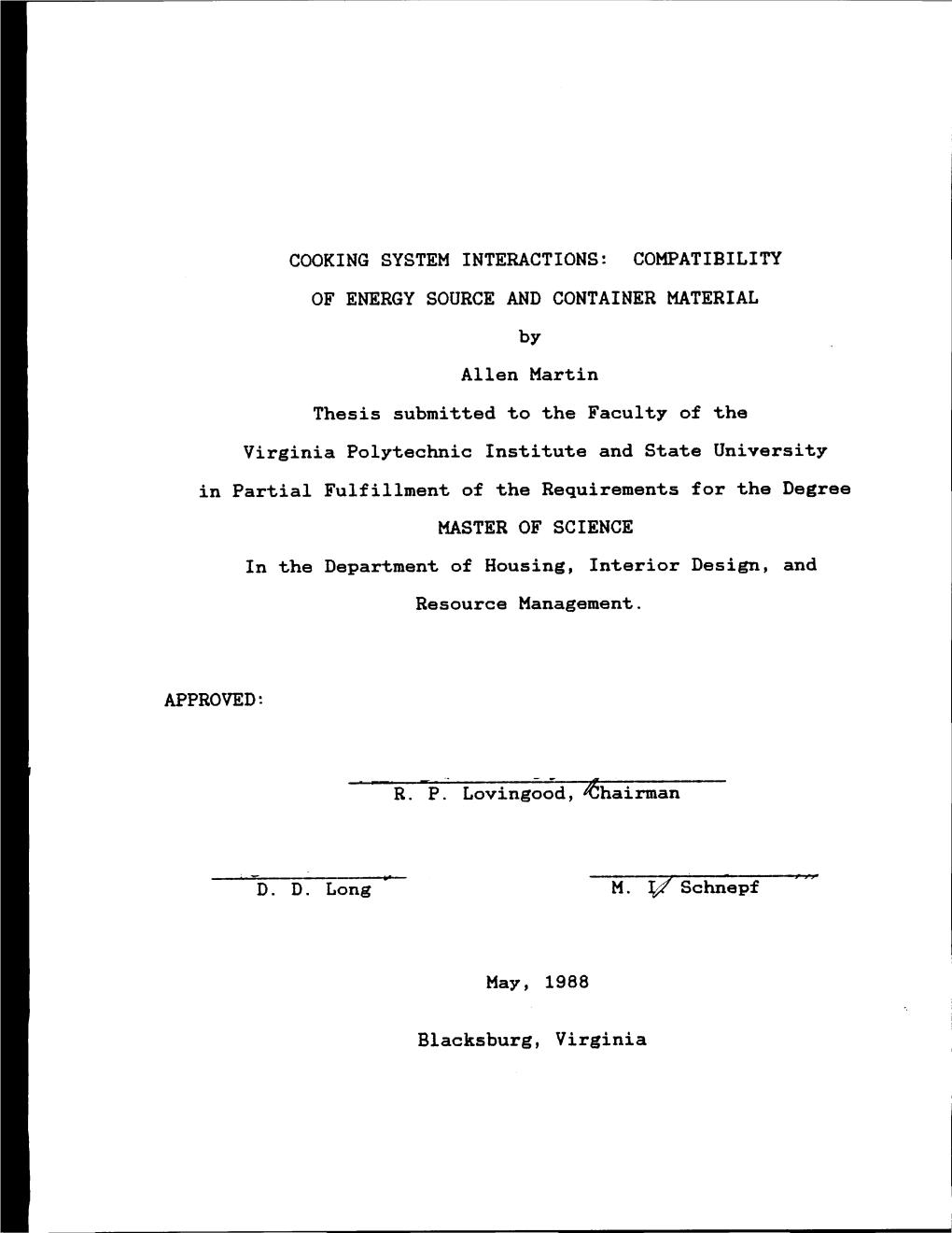 Cooking System Interactions: Comatibility Of