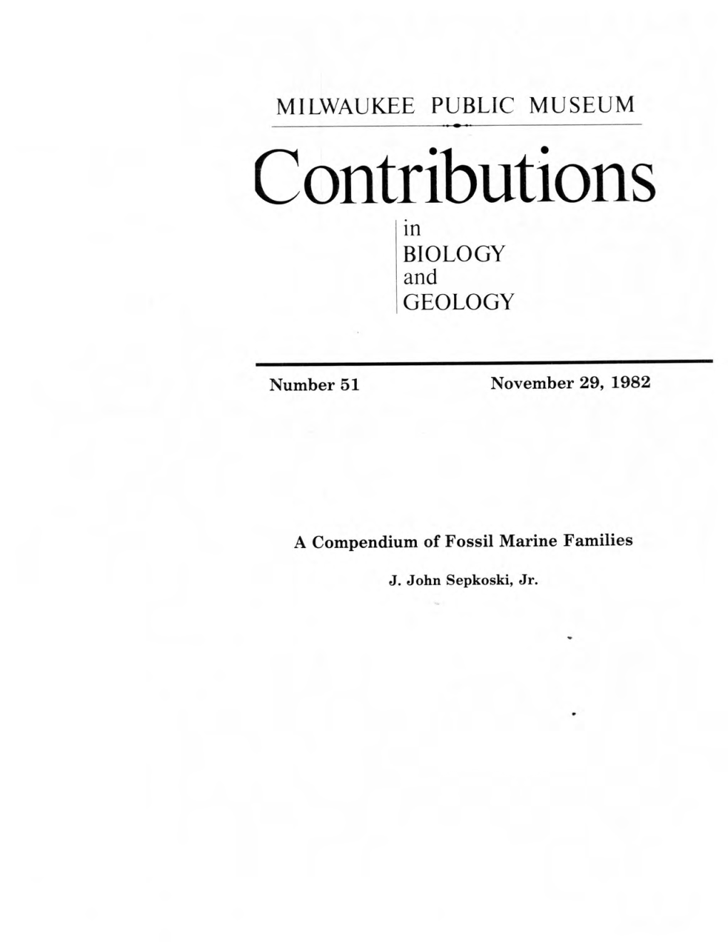 Contributions in BIOLOGY and GEOLOGY