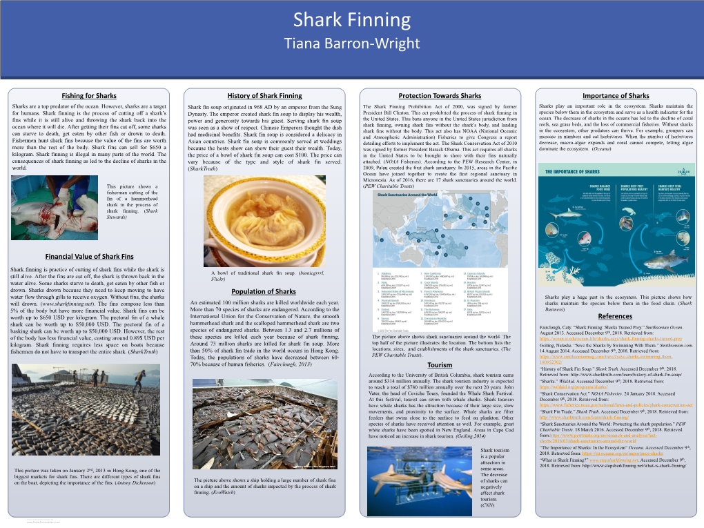 Fishing for Sharks History of Shark Finning Protection Towards Sharks Importance of Sharks Sharks Are a Top Predator of the Ocean