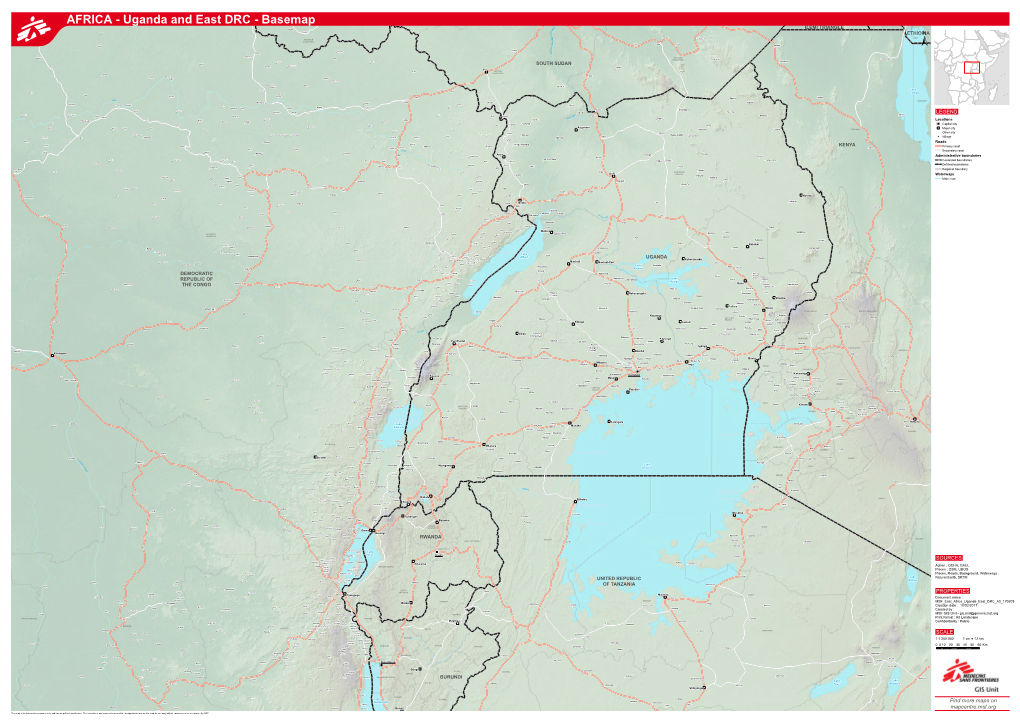 AFRICA - Uganda and East DRC - Basemap ) !( E Nzara Il ILEMI TRIANGLE N N