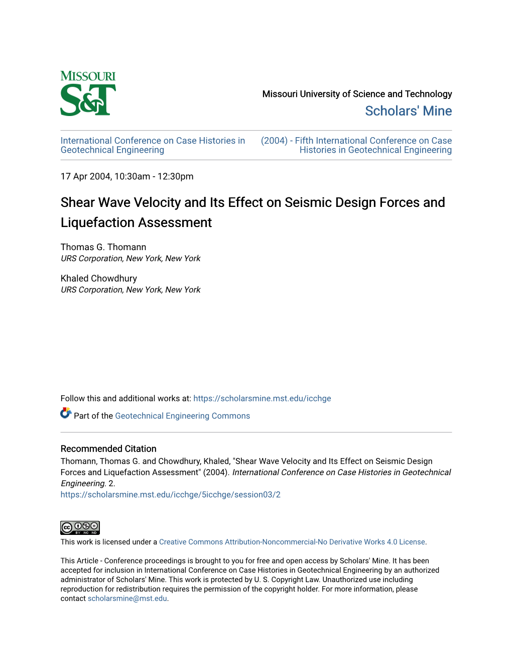 Shear Wave Velocity and Its Effect on Seismic Design Forces and Liquefaction Assessment