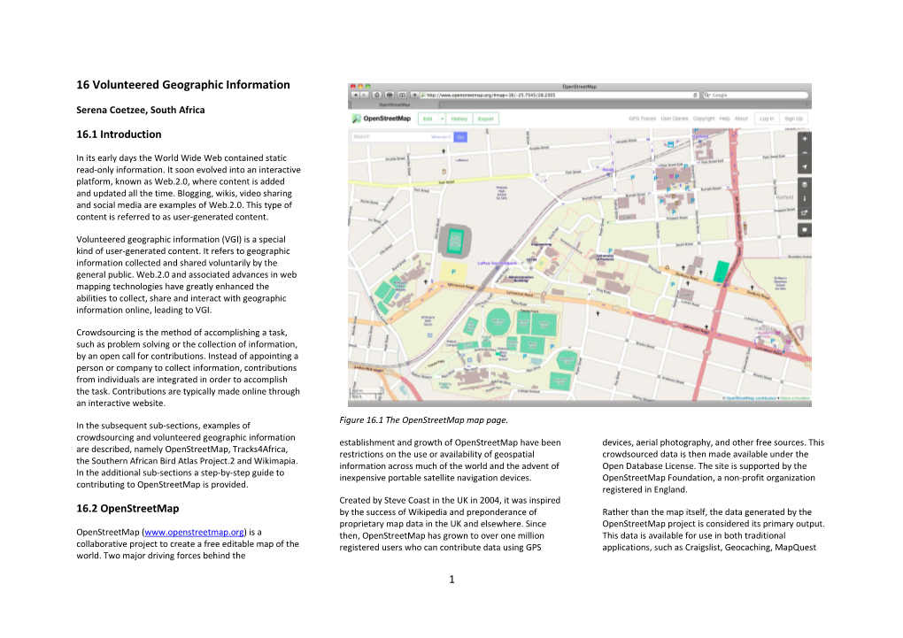 16 Volunteered Geographic Information