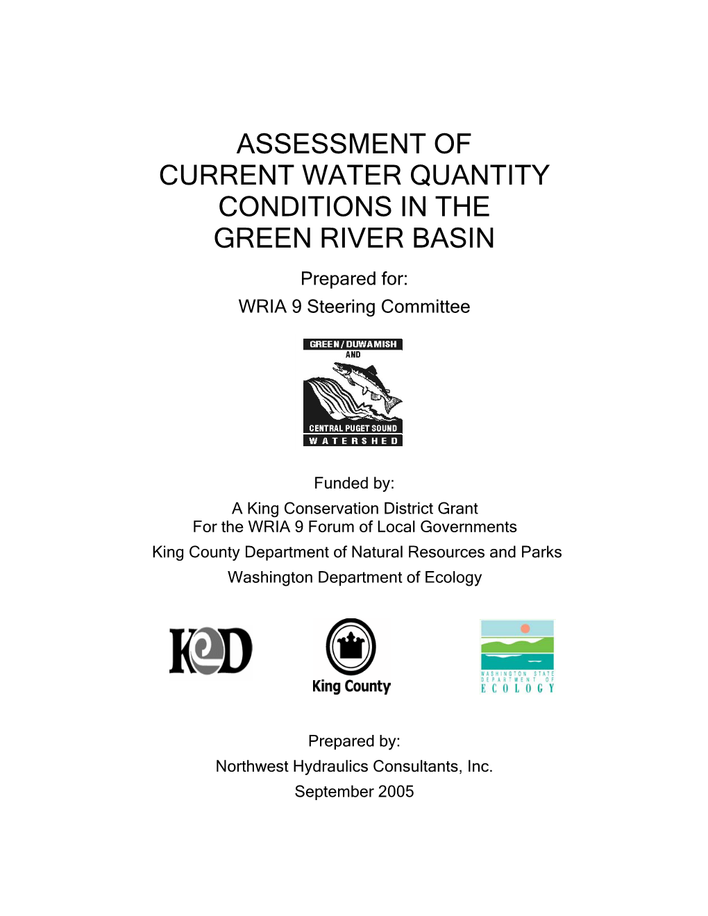 Assessment of Current Water Quantity Conditions in the Green River Basin