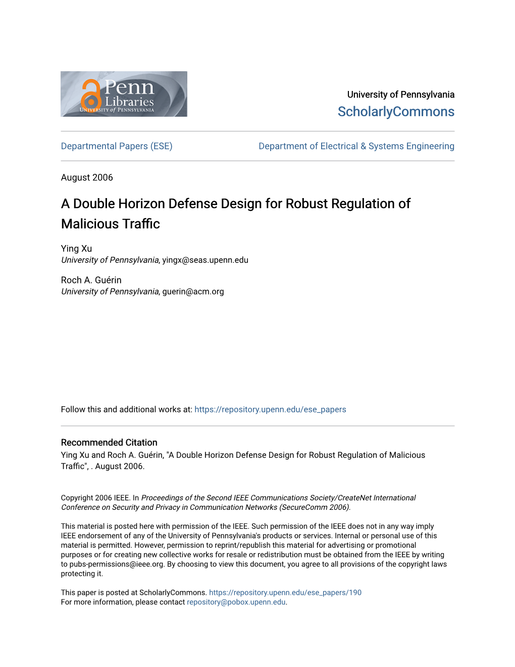 A Double Horizon Defense Design for Robust Regulation of Malicious Traffic