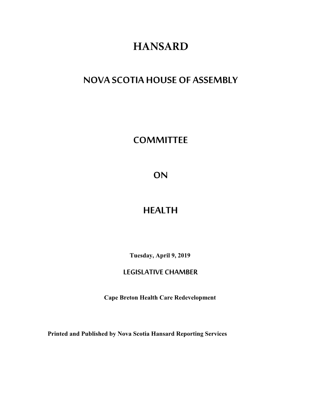 Health Committee