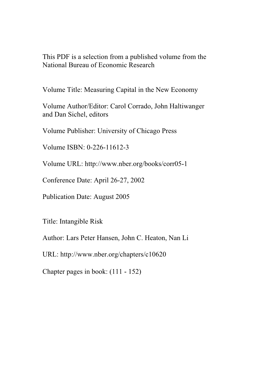 Measuring Capital in the New Economy