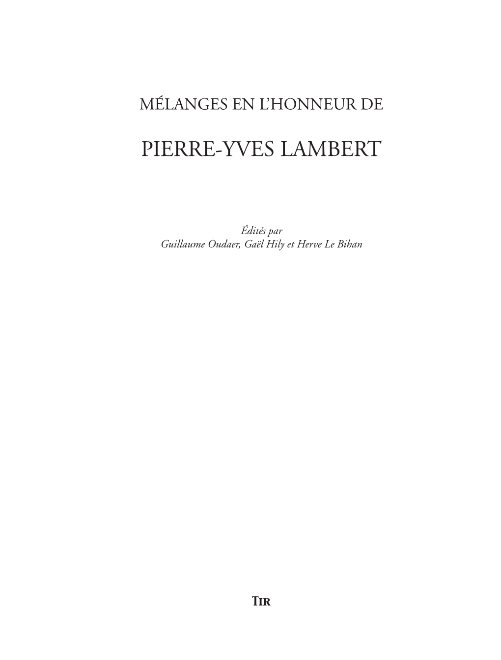 Pierre-Yves Lambert