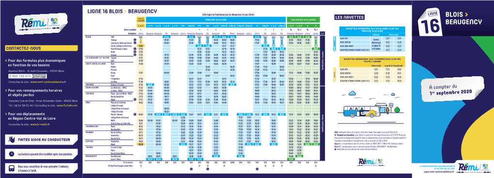 Les Horaires De La Ligne 16 Blois > Beaugency